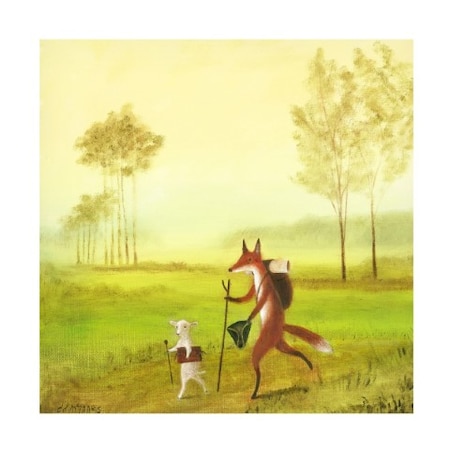 DD Mcinnes 'Master Lamb And His Painting Master' Canvas Art,14x14